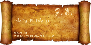 Fáy Milán névjegykártya