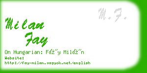 milan fay business card